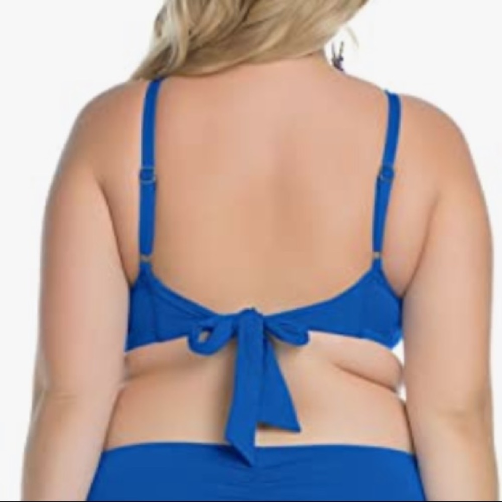 Becca Rebecca Virtue Electric Current Bikini Top SZ 1X EUC - Picture 2 of 3